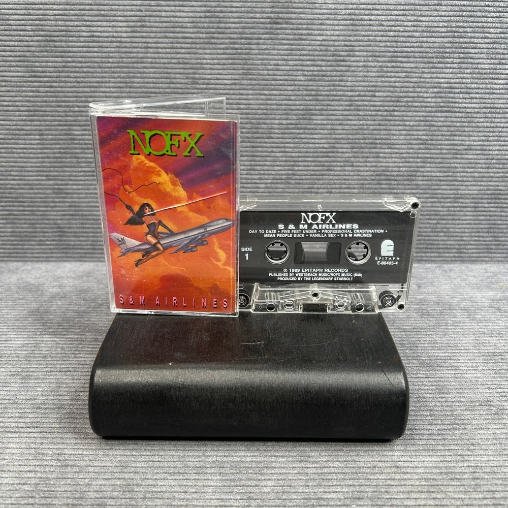 NOFX S&M Airlines Cassette Tape 1989 Epitaph Records E-86405-4 Vintage Punk Rock